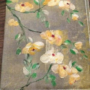 Funda de libro pintada a mano en lienzo